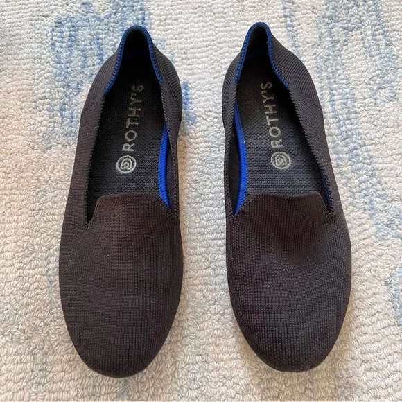 ROTHYS THE LOAFER ALMOND TOE SIZE 6.5 BLACK - Picture 2 of 9